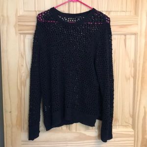 Navy blue knit sweater